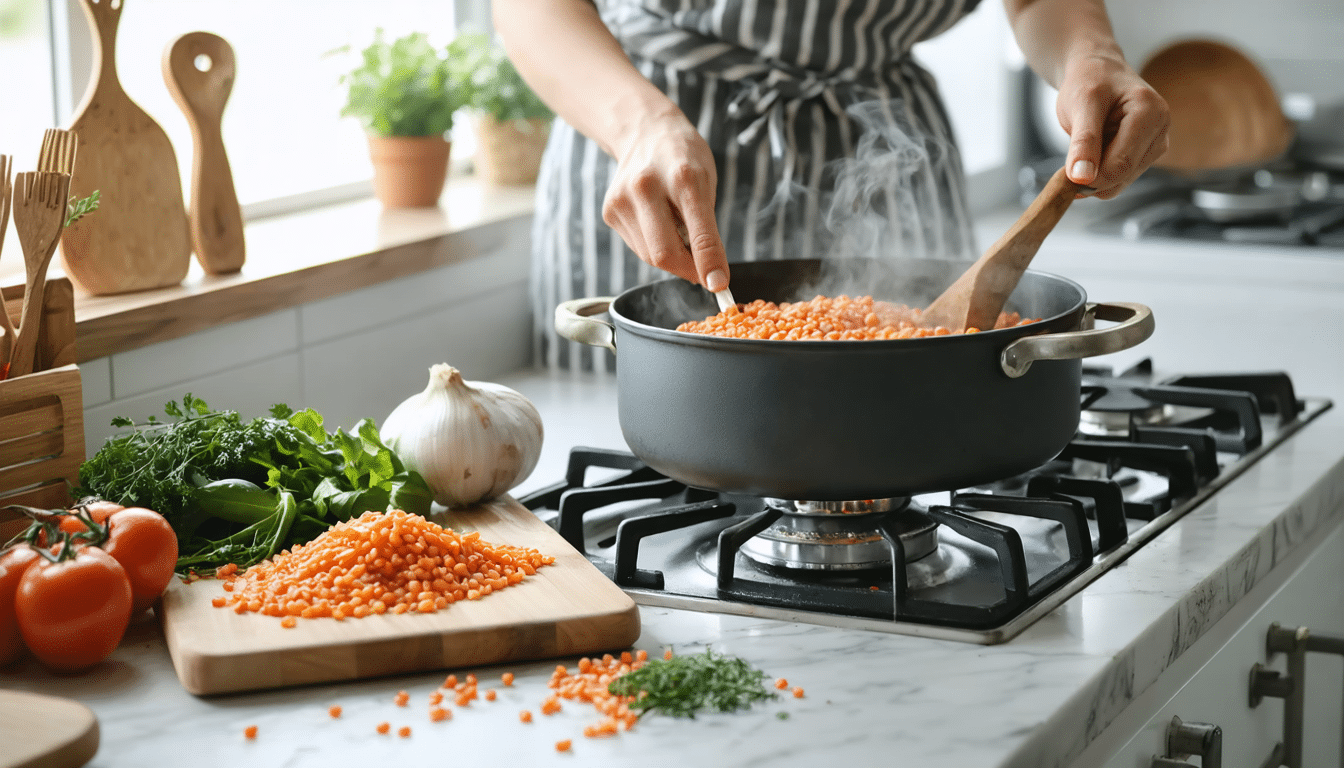 Cuisson lentilles corail : comment optimiser cette l&eacute;gumineuse pour un repas sain et &eacute;quilibr&eacute; destin&eacute; aux femmes ?