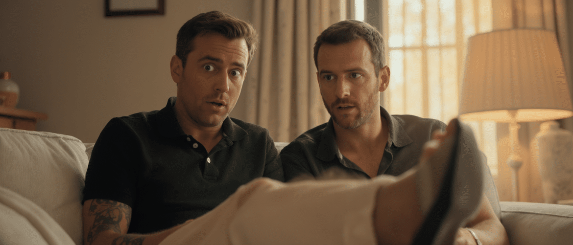 h30, dimanche : Quand Laurent Delahousse se fait surprendre par Laurent Lafitte et termine en talons