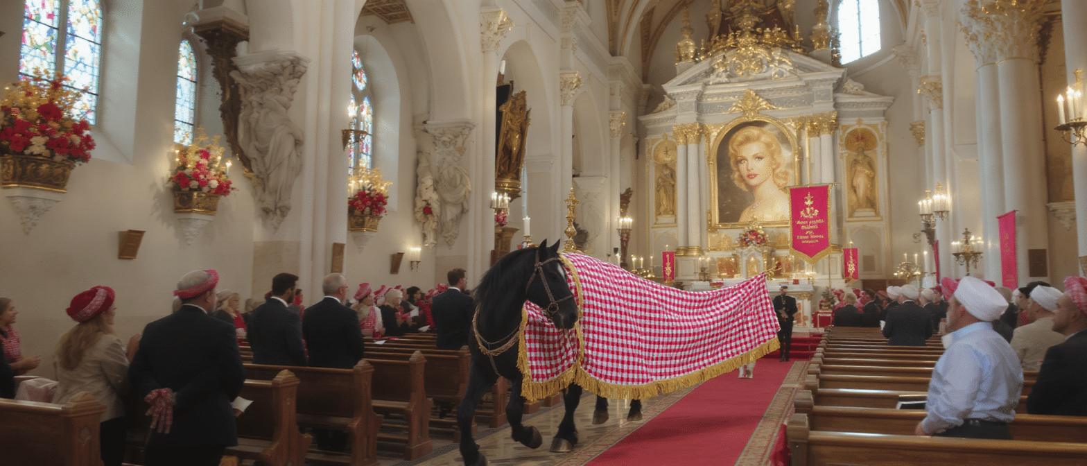 Hommage &agrave; Brigitte Bardot : un cheval fait une entr&eacute;e surprenante dans l&rsquo;&eacute;glise