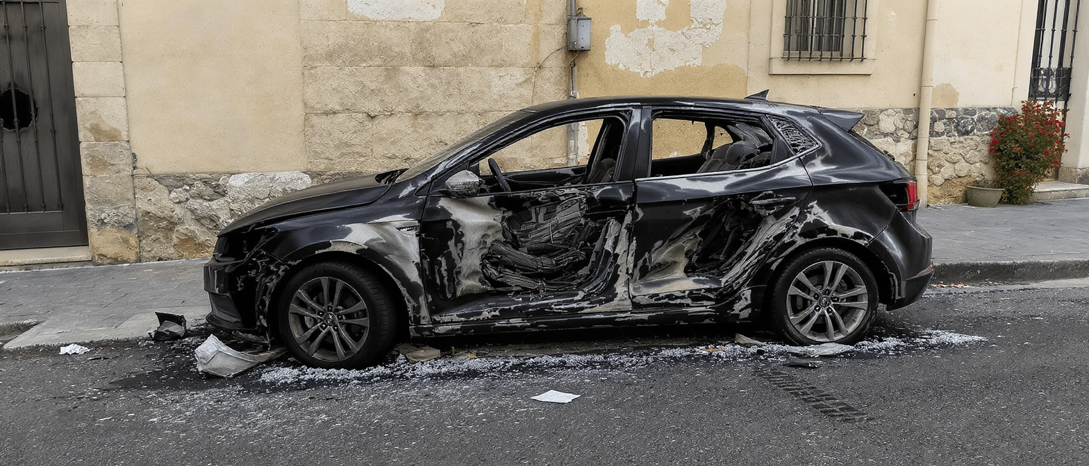 incendie ciblé à marseille : la voiture de l’influenceuse carla moreau détruite par le feu, avec une lettre énigmatique de la dz mafia retrouvée sur place. enquête en cours sur cet acte ciblé.