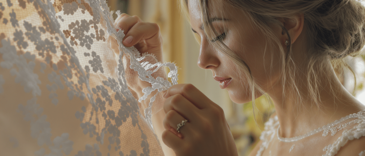 Thylane Blondeau r&eacute;v&egrave;le les secrets de fabrication de sa robe de mari&eacute;e Miu Miu : un chef-d&rsquo;&oelig;uvre en dentelle n&eacute;cessitant 240 heures de travail