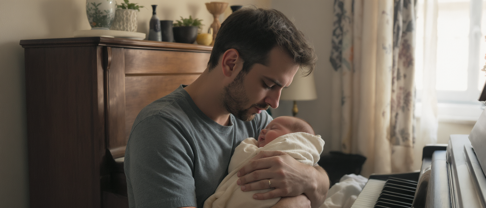 Vianney partage la premi&egrave;re vid&eacute;o touchante de son nouveau-n&eacute; Rita : un regard empreint de fatigue qui intrigue